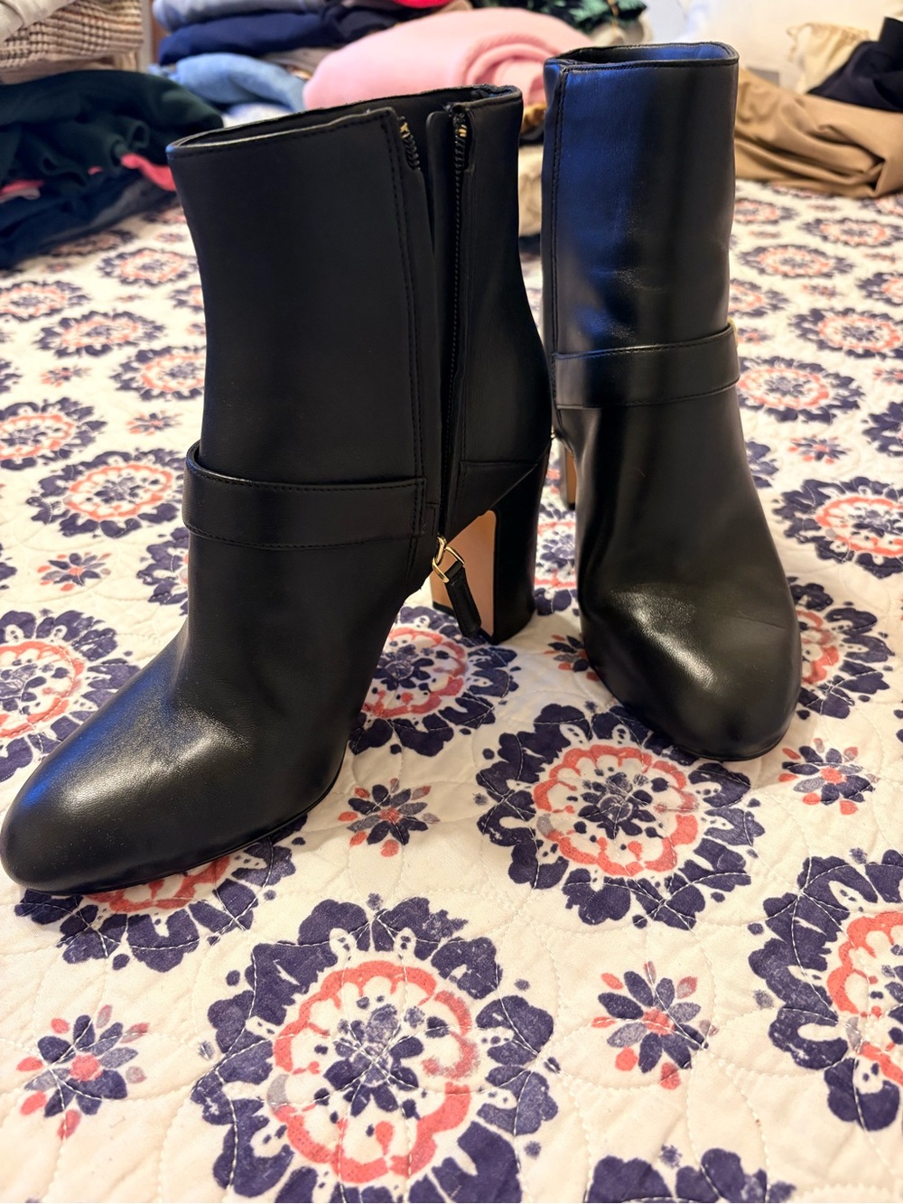 NWT Kate Spade black leather booties size 9.5